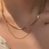 Wholesale Ig Style Simple Style Solid Color Titanium Steel Plating Layered Necklaces Necklace