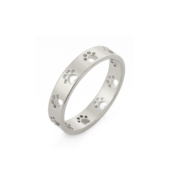 Wholesale Animal cat dog paw print ring Women's stainless steel pet footprint finger ring fashion Korean style jewelry wedding gift