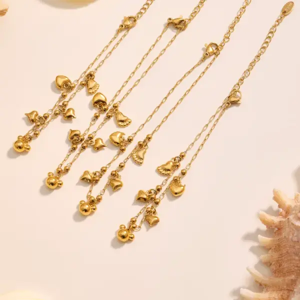 Wholesale Stainless Steel DIY Mini Bear Necklace Bracelet Ankle Chain Versatile Y-Shaped Pig Nose Lockbone Chain Jewelry Accessories