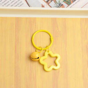 Yellow five-pointed star 3cm circlip 14 bells