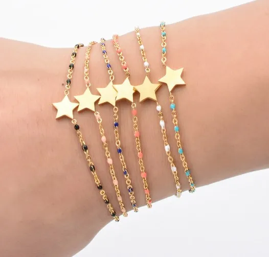 Wholesale Bohemian Star Stainless Steel Enamel Bracelets