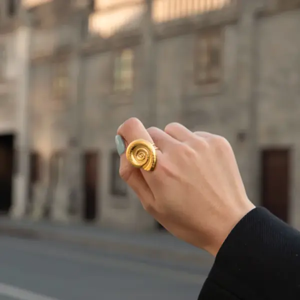 Wholesale Jewelry IG Style Simple Style Spiral 304 Stainless Steel 18K Gold Plated PVD Coated Open Rings