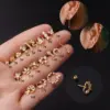 Copper Artificial Gemstones Ear Cartilage Rings & Studs Geometric Waterproof Non Tarnish Surgical Steel