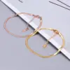 Wholesale Heart 304 Stainless Steel Titanium Steel Waterproof Non Tarnish No Inlaid PVD Coated Real Gold Plated 18K Gold Rose Gold Plated Women'S Anklet