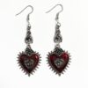 Wholesale Hot Gothic Punk Rose Wings Flower Red Oil Drops Heart-Shaped Earrings Factory Direct Sale