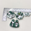 Wholesale Green puppy print irregular beaded pen accessory with open hole