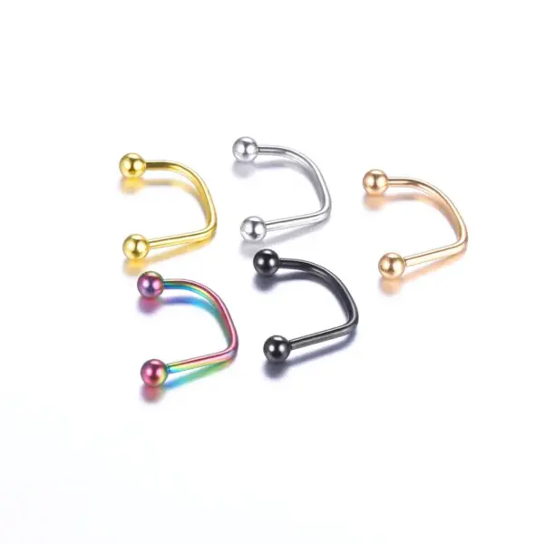 1 Piece Lip Rings Hip-Hop Geometric Ball Stainless Steel Vacuum Plating Lip Rings Ear Cartilage Rings & Studs