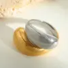PVD Coated Real Gold Plated 18K Gold Irregular Geometric 304 Stainless Steel Casual Elegant Simple Style Waterproof Non Tarnish Open Rings