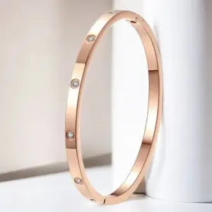 35-E-3 Rose Gold 4mm Ten Diamond Bracelet