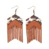 Wholesale Retro Western Style Tassel PU Leather Earrings