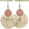 Wholesale Cork Leather Dog Paw Crescent Earrings