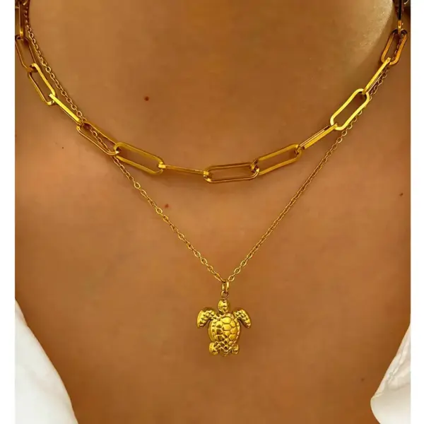 PVD Coated Real Gold Plated Starfish 304 Stainless Steel Beach Waterproof Non Tarnish Surgical Steel Plating Lobster Trigger Clasp Closure Pendant Necklace