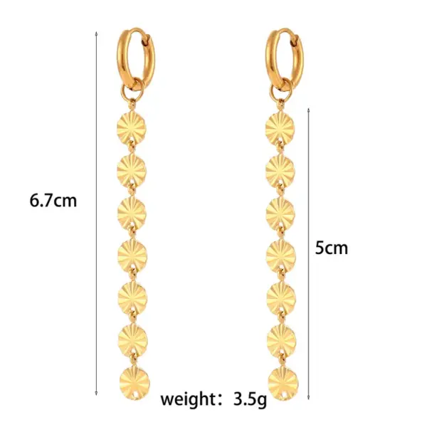 Wholesale PVD Coated Real Gold Plated 18K Gold Snowflake 304 Stainless Steel Fashion Waterproof Non Tarnish Drop Earrings