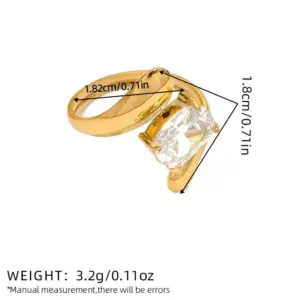 Gold / Average Size / 1 PCs Zircon Ring