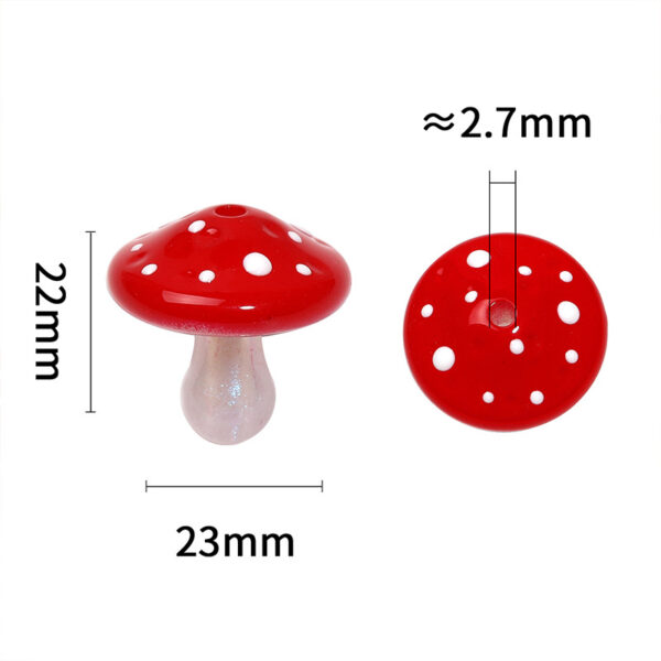 Wholesale DIY luminous 3D simulated mushroom acrylic fine glitter vertical bead keychain mobile phone chain jewelry accessories