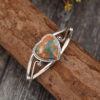 Wholesale Retro Western style heart inlaid turquoise alloy open bracelet