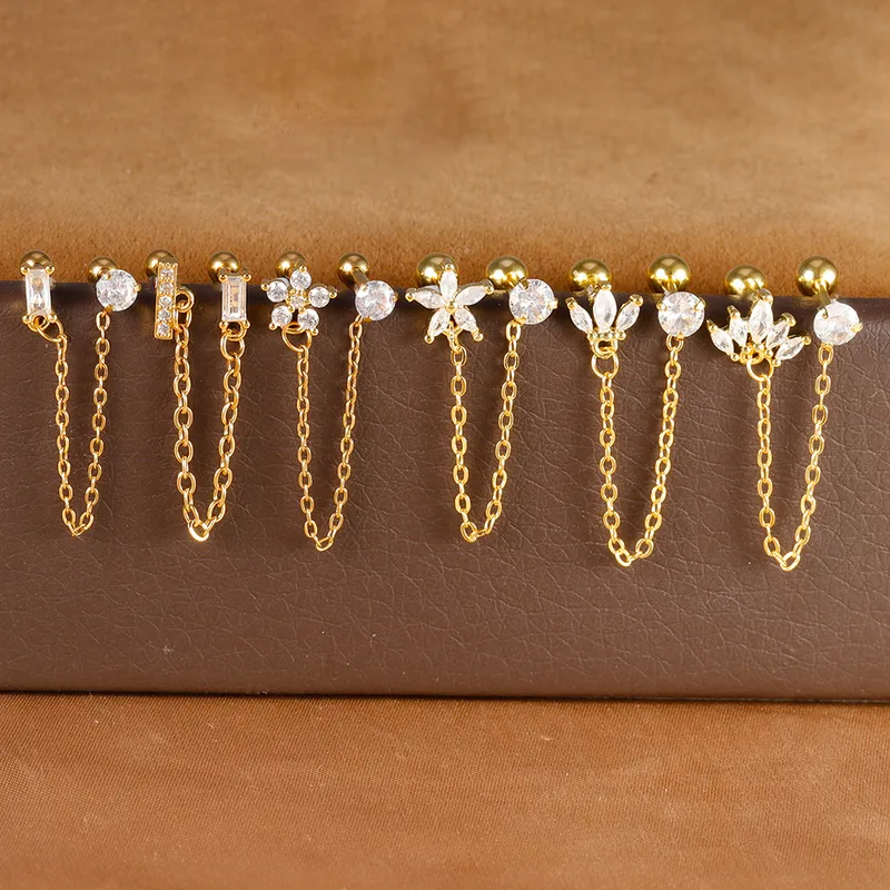 Wholesale 1 Piece Elegant Modern Style Geometric Flower Plating 304 Stainless Steel op Earrings