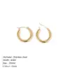 Vacuum Plating Real Gold Plated Geometric 304 Stainless Steel Fashion Waterproof Non Tarnish Earrings