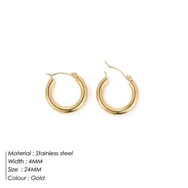 Vacuum Plating Real Gold Plated Geometric 304 Stainless Steel Fashion Waterproof Non Tarnish Earrings