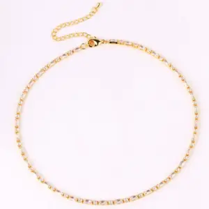 White Zirconium Necklace / 18K