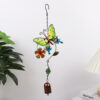 Wholesale Butterfly Glass Painted Metal Wind Bell Iron Crafts Hanging Decorations Creative Garden Pastoral Gifts St