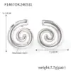 PVD Coated Real Gold Plated 18K Gold Lines Spiral 304 Stainless Steel Simple Style Classic Style Waterproof Non Tarnish Ear Studs