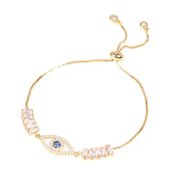 Wholesale Fatifa Palm Bracelet Blue Eye Pendant Micro Diamond Set Bracelet Wholesale