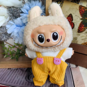 LBB-48 Bright Yellow Overalls Set / Labubu is wearable in its first, second, and third generations.