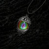 Wholesale High Gothic Punk Victorian Style Pendant Necklace Black Photo Frame Fantasy Devil's Eye Black Necklace
