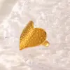 Wholesale Ion Plating (IP) 18K Gold Plated Heart Shape 304 Stainless Steel Simple Style IG Style Waterproof Non Tarnish Open Rings