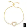 Alloy Plating Heart Artificial Gemstones Copper Bracelets