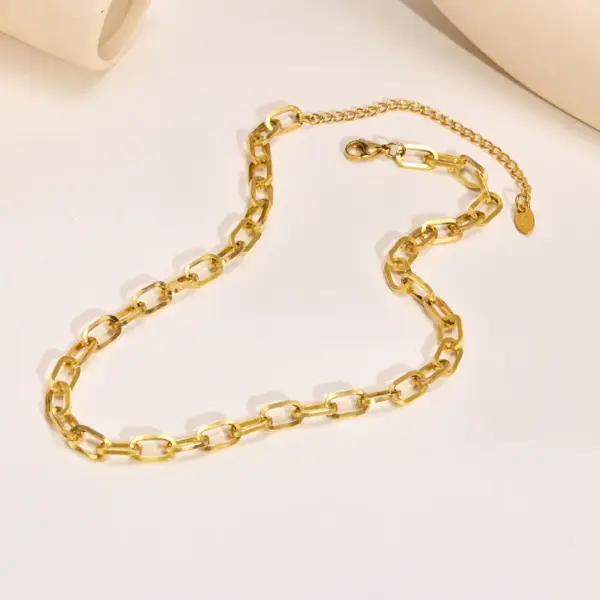1 Piece Retro Solid Color Titanium Steel Plating Necklace