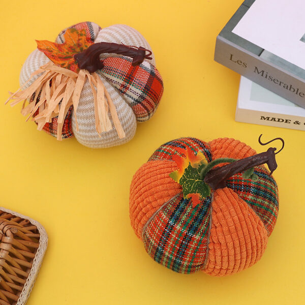 Wholesale Harvest Festival decoration props colorful fabric pumpkin ornaments