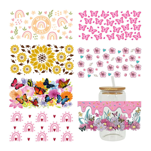 Wholesale New Cartoon printing heat transfer Cup sticking crystal logo pattern 23 cmX11cm in stock