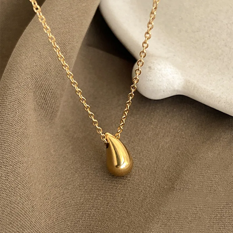 Wholesale Jewelry Sweet Water Droplets 304 Stainless Steel Plating Stainless Steel Necklaces