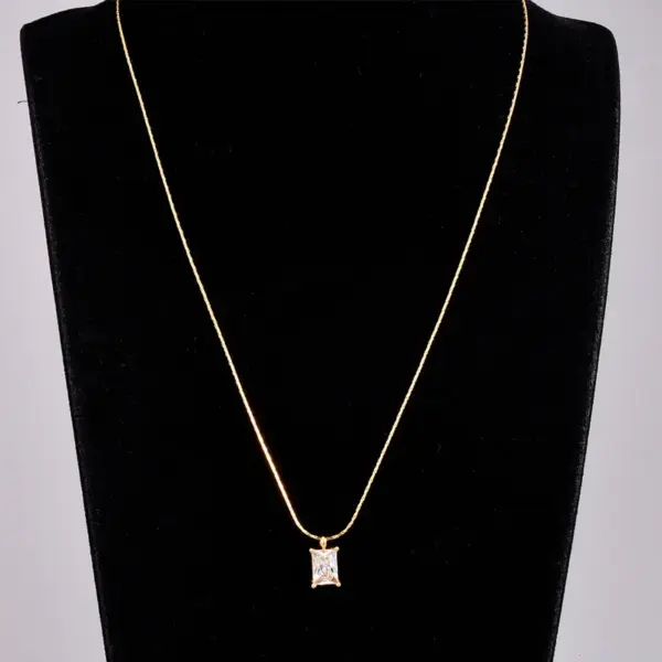PVD Coated Real Gold Plated Heart 304 Stainless Steel Princess Lady Shiny Waterproof Non Tarnish Inlay Inlaid Necklace
