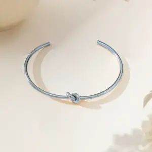 【XKB0223】Knotted Bracelet / Steel Color