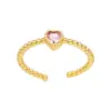 Wholesale Copper Plating Inlay Heart Shape Zircon Open Rings