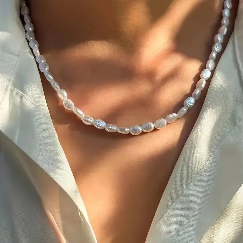 Wholesale Elegant Baroque Style Geometric Imitation Pearl Wholesale Necklace