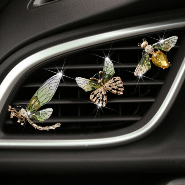 Wholesale metal butterfly agoy car perfume clip bee car air conditioning outlet fragrant decorative clip