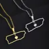 Water Plating 18K Gold Plated Map Heart Shape Stainless Steel Casual Simple Style 304 Stainless Steel Pendant Necklace Long Necklace