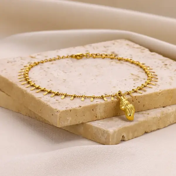 1 Piece Simple Style Conch Eye Shell 304 Stainless Steel Artificial Pearl Waterproof Non Tarnish PVD Coated Real Gold Plated Women's Anklet