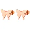 Wholesale PVD Coated 18K Gold Real Gold Plated Butterfly 304 Stainless Steel Simple Style Waterproof Non Tarnish Ear Studs