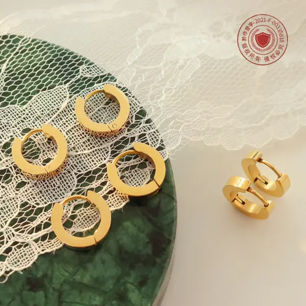 Wholesale PVD Coated 18K Gold Plated 18K Gold 304 Stainless Steel Fashion Earrings