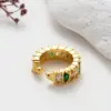 1 Piece Elegant Shiny Geometric Eye Snake Plating Inlay Copper Zircon Ear Cuffs