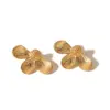 Wholesale 1 Pair Simple Style Classic Style Flower Plating 304 Stainless Steel 18K Gold Plated Ear Studs