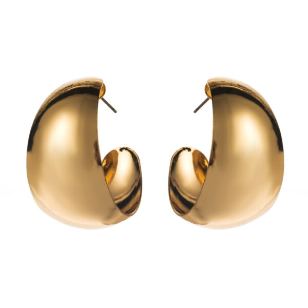 Wholesale Japanese and Korean Fashion C- shaped Commuter Circle Earrings Women's Ins Style Retro Fashionable Gone Elegant Ear Jewelry High-grade Sense