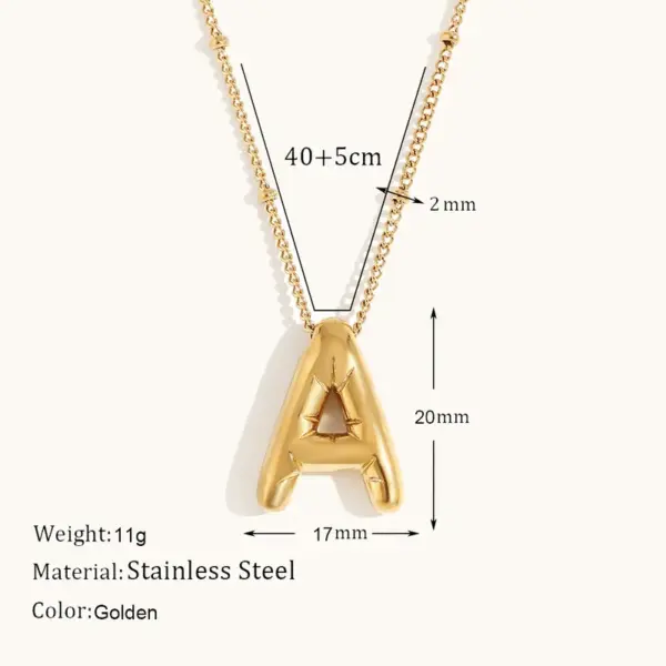 Wholesale PVD Coated Real Gold Plated Letter 304 Stainless Steel Simple Style Waterproof Non Tarnish 304 Stainless Steel Pendant Necklace