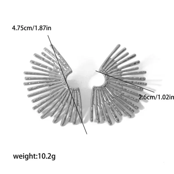 Wholesale PVD Coated Real Gold Plated 18K Gold Sector 304 Stainless Steel Elegant Retro Waterproof Non Tarnish Ear Studs