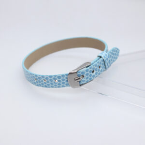 Square steel buckle 8mm snake pattern wristband-light blue